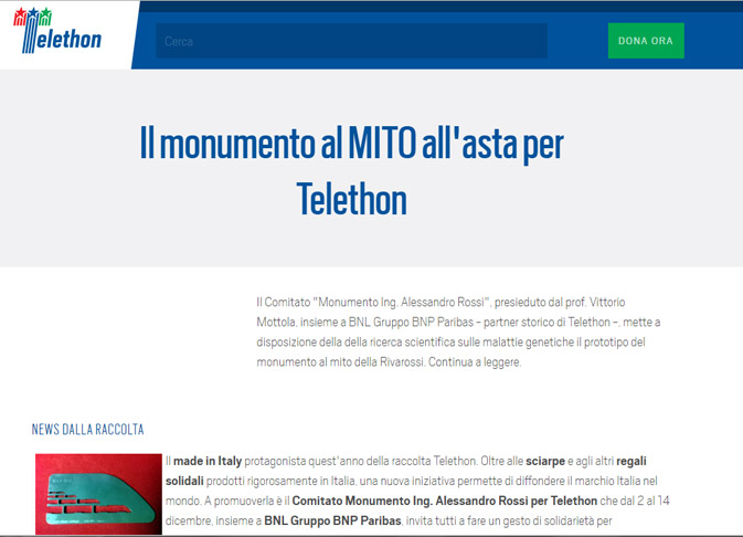 Modello monumento rivarossi asta telethon Paolo Albano Architetto Como